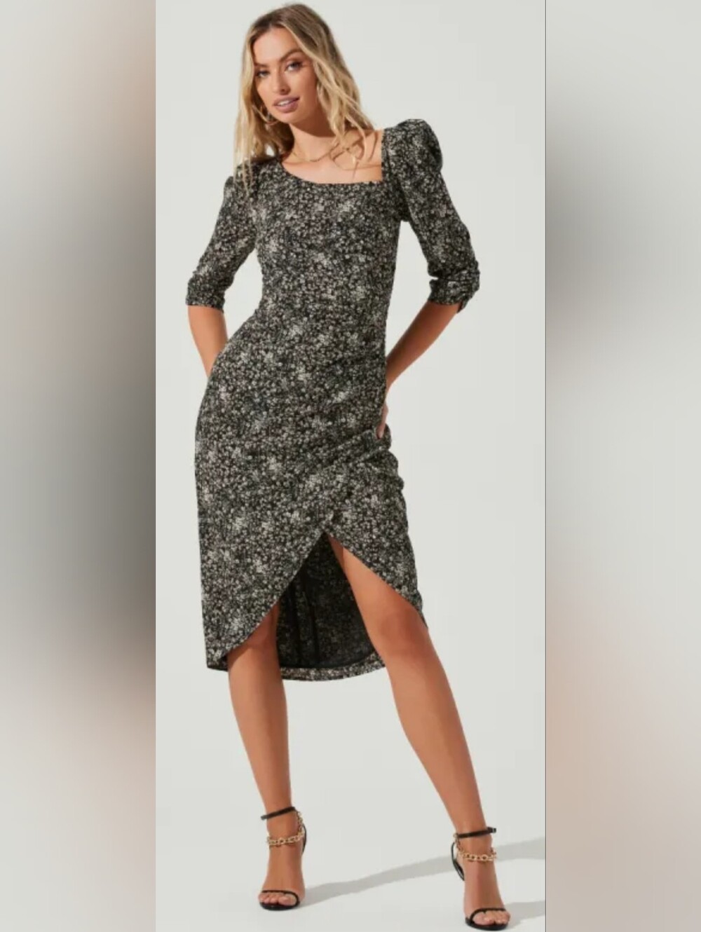 NWOT! ASTR Fall Glam Midi Anthro Women's Cocktail Party Cottagecore Dress Small
